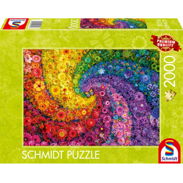 Colourful Swirl of Flowers (2000 Pieces)