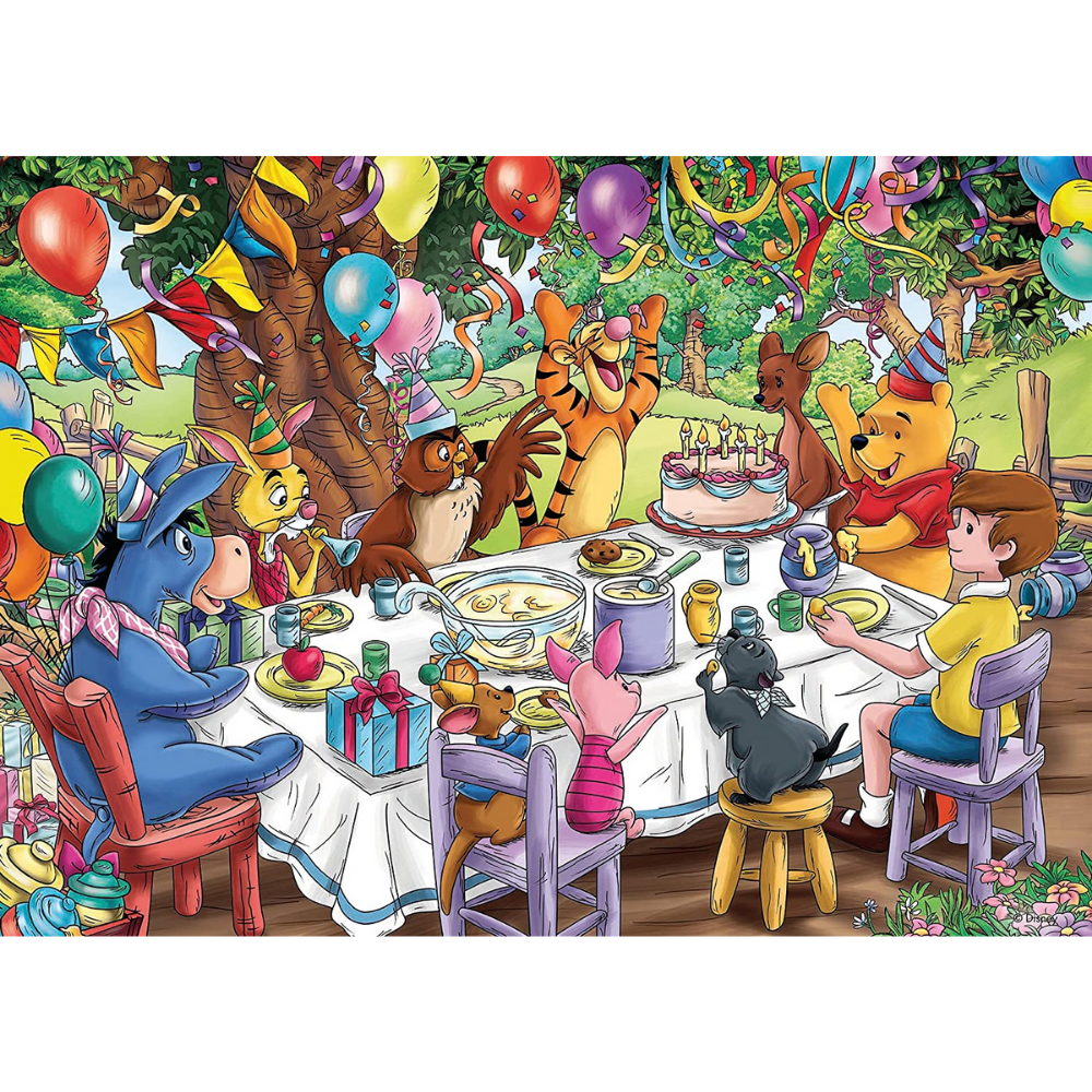 Ravensburger Disney Collector's Edition Winnie the Pooh adult puzzle with colorful Pooh and friends illustration.