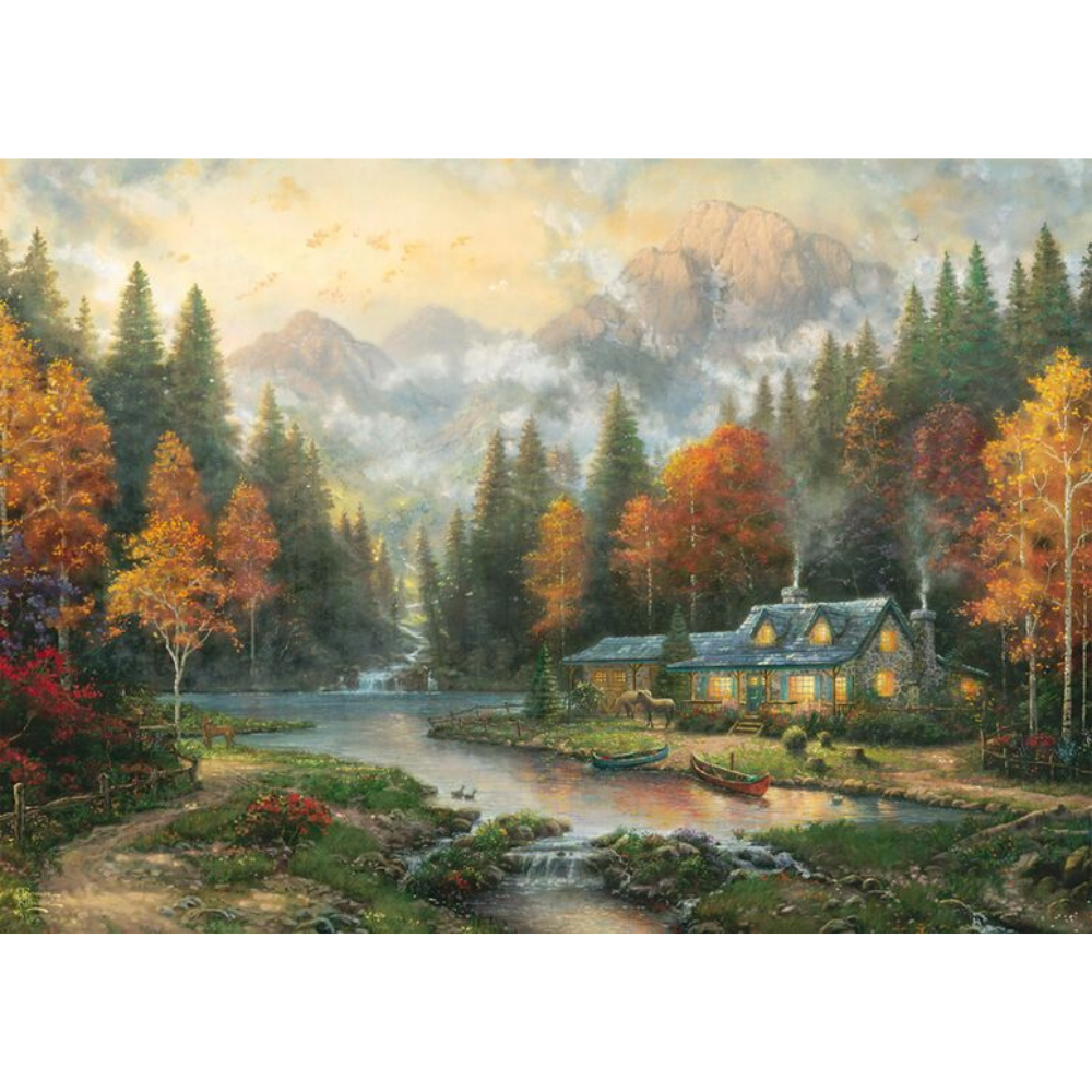 Thomas Kinkade: Evening at Autumn Lake