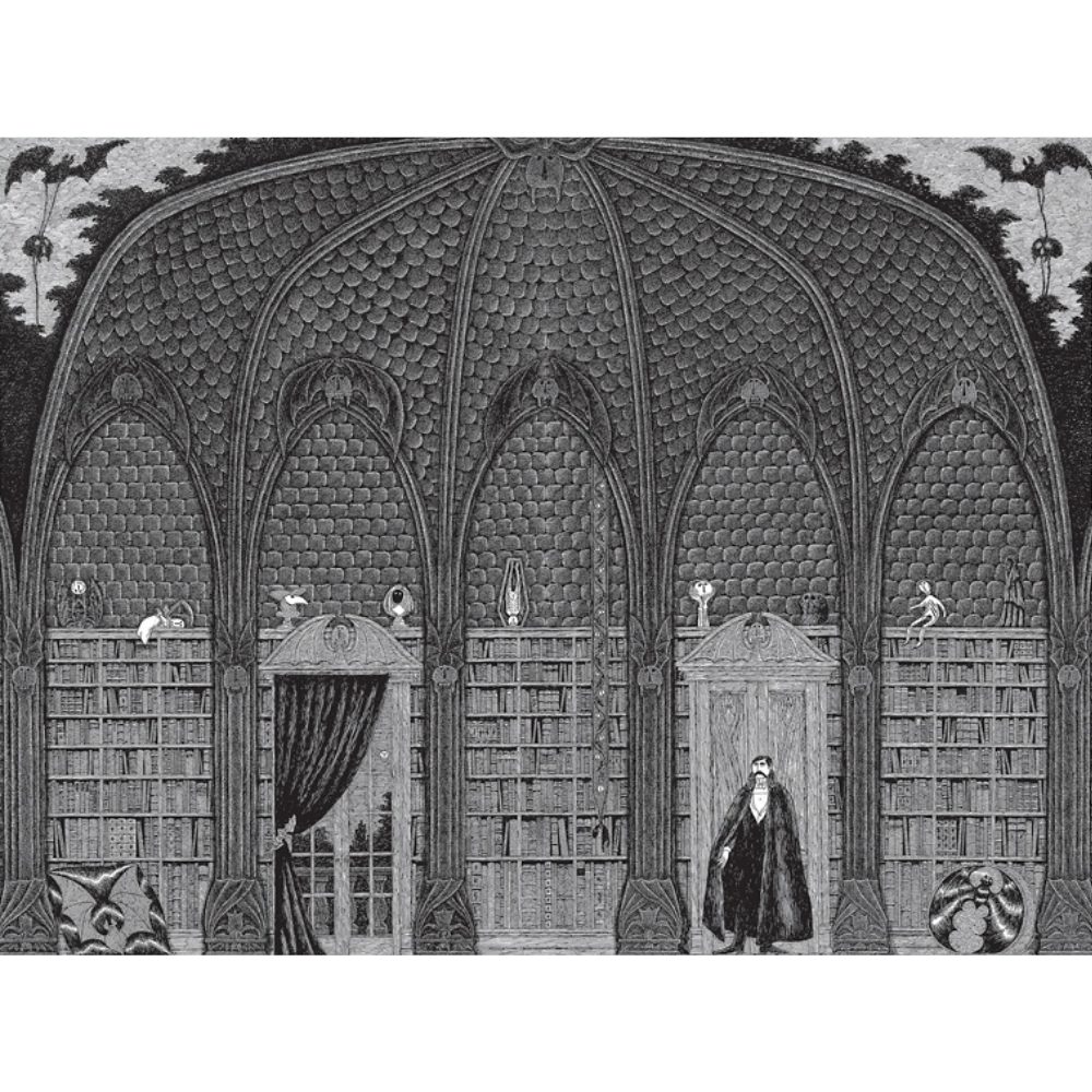 Edward Gorey: Dracula in Dr. Seward's Library - Thirsty Meeples