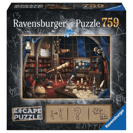 Ravensburger EXIT Puzzle: Space Observatory for adults, featuring a detailed space-themed observatory scene with intricate puzzle pieces.