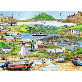 Ravensburger adult puzzle titled "Escape to Cornwall" featuring a scenic coastal landscape of Cornwall, perfect for puzzle enthusiasts.