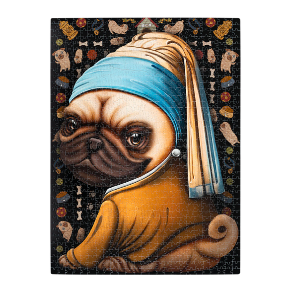 Pug with a Pearl Earring (1000 Pieces)