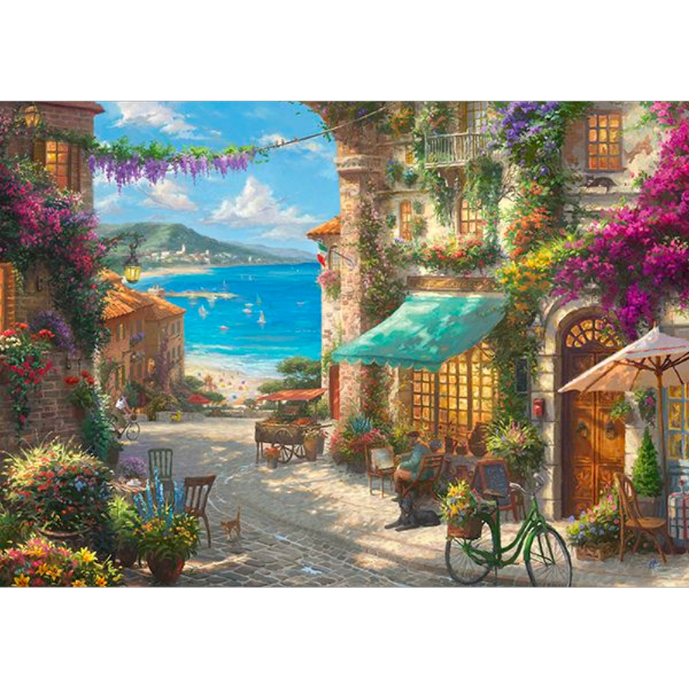 Thomas Kinkade: Café on the Italian Riviera