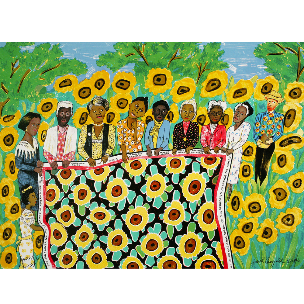 Faith Ringgold: Sunflower Quilting Bee at Arles - Thirsty Meeples