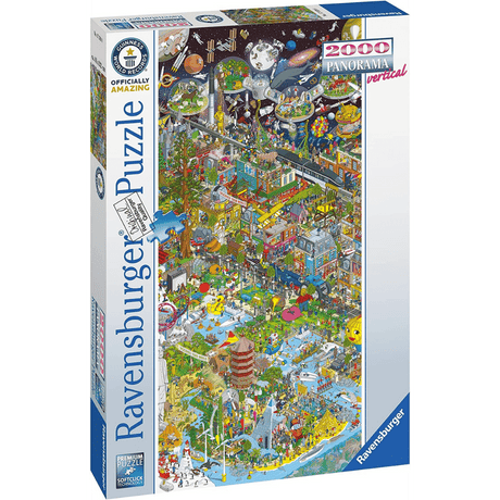 Ravensburger Guinness World Records adult puzzle featuring colorful record-breaking achievements and vibrant imagery.