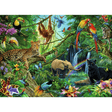 Children's Jungle Puzzle by Ravensburger featuring colorful jungle animals and lush greenery on the puzzle pieces.