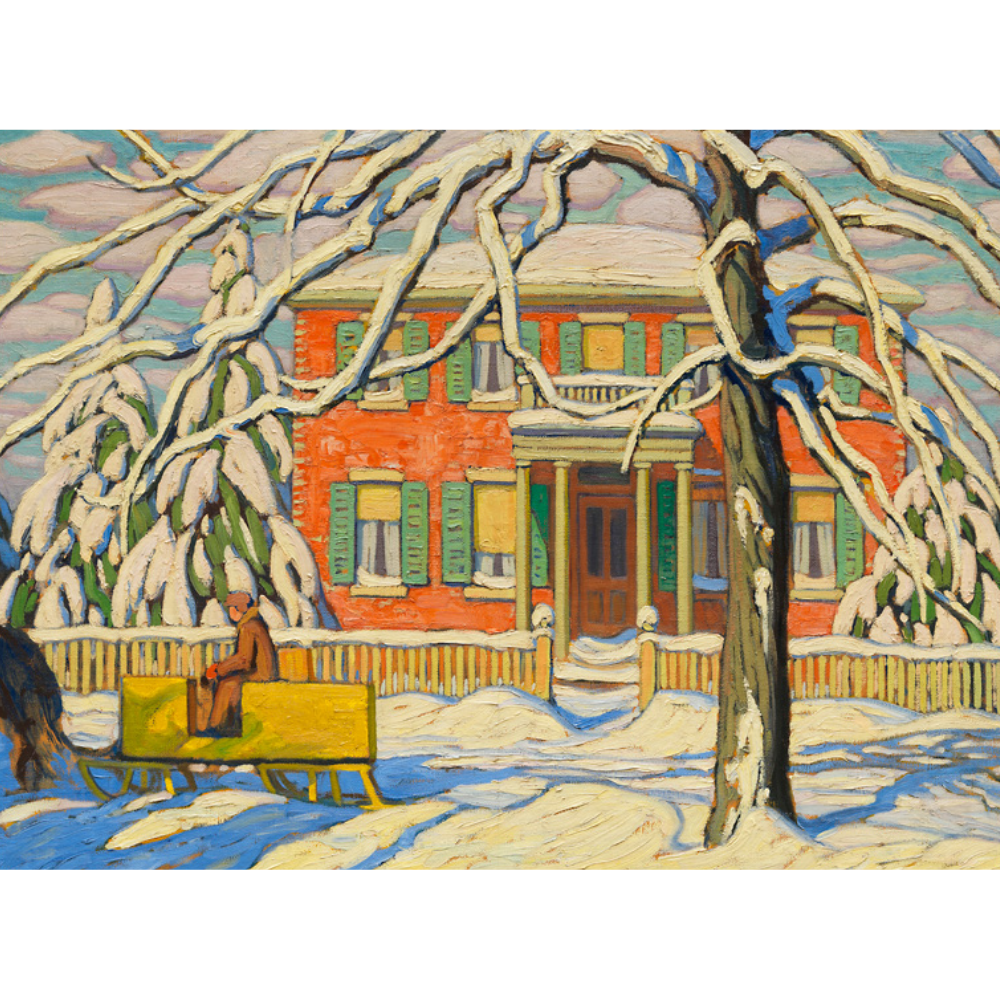 Lawren S. Harris: Red House and Yellow Sleigh - Thirsty Meeples