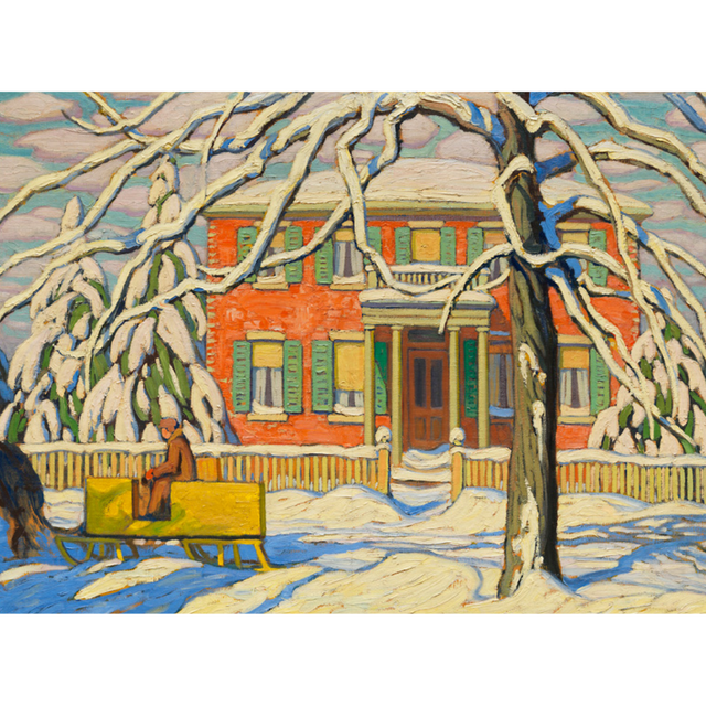 Lawren S. Harris: Red House and Yellow Sleigh - Thirsty Meeples