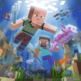 Ravensburger Minecraft Biomes children's puzzle with 3x49 pieces showing colorful Minecraft world scenes and biomes.
