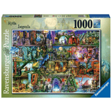 Ravensburger adult puzzle titled "Myths & Legends" featuring colorful mythological and legendary characters and scenes.