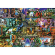 Ravensburger adult puzzle featuring Aimee Stewart's Myths & Legends artwork with mythical creatures and fantasy scenes.