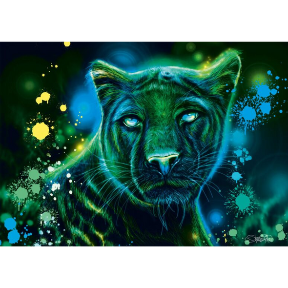 Neon Blue Green Panther (1000 Pieces)