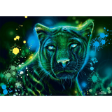 Neon Blue Green Panther
