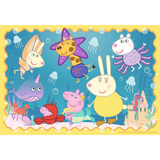 Children's puzzle featuring Peppa Pig Underwater Adventure by Ravensburger, colorful underwater scene with Peppa and friends.