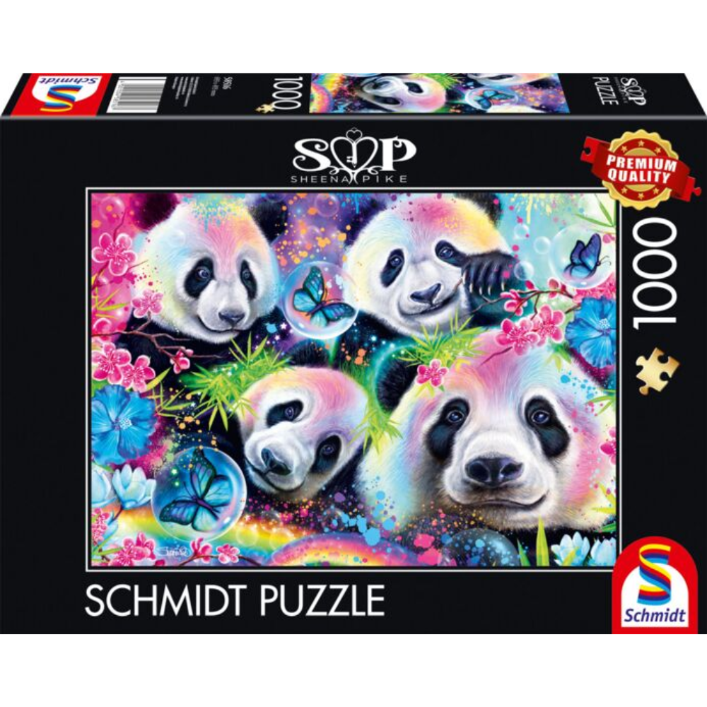 Neon Rainbow Pandas