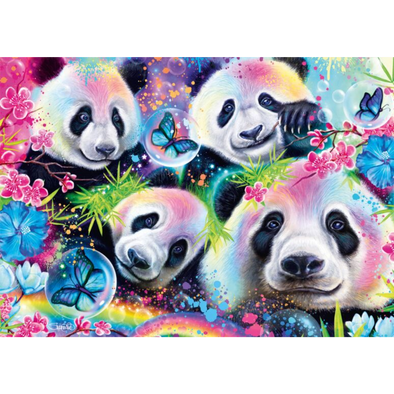 Neon Rainbow Pandas (1000 Pieces)