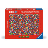 Adult puzzle featuring Super Mario characters by Ravensburger, with colorful game scene and detailed design for enthusiasts.
