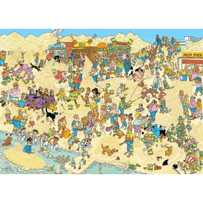 Adult sand sculpture puzzle by Jan van Haasteren featuring intricate, colorful sand art designs and detailed craftsmanship.