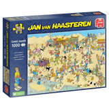 Adult sand sculpture puzzle by Jan van Haasteren featuring intricate sand art and detailed designs for puzzle enthusiasts.