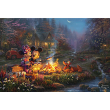 Thomas Kinkade: Disney Mickey & Minnie Sweetheart Campfire