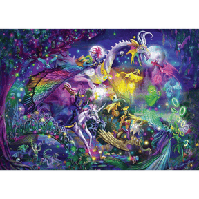 1000-piece Summer Night Circus adult puzzle by Schmidt featuring a colorful circus scene at night.