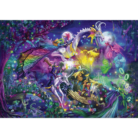 1000-piece Summer Night Circus adult puzzle by Schmidt featuring a colorful circus scene at night.