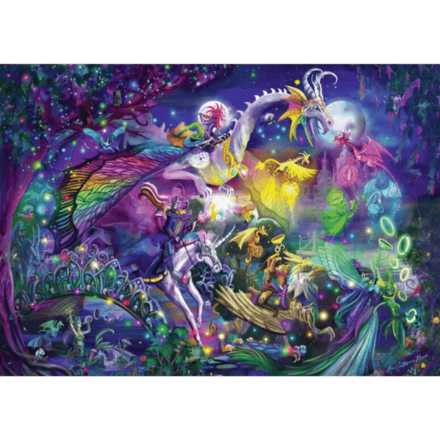 1000-piece Summer Night Circus adult puzzle by Schmidt featuring a colorful circus scene at night.