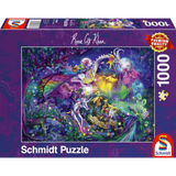 Adult puzzle titled "Summer Night Circus" by Schmidt featuring a vibrant circus scene with colorful tents and performers.