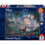 Thomas Kinkade Tangled adult puzzle by Schmidt featuring a colorful, detailed illustration of a whimsical scene.