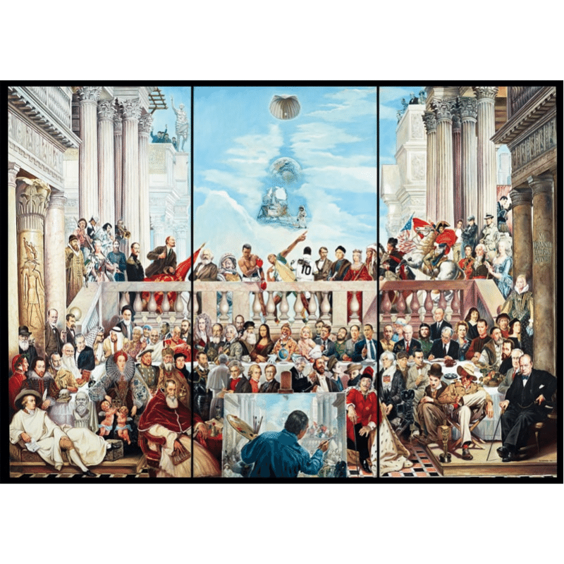Adult puzzle by Schmidt featuring Renato Casaro's artwork titled The Glory of the World, showcasing vibrant, detailed imagery.