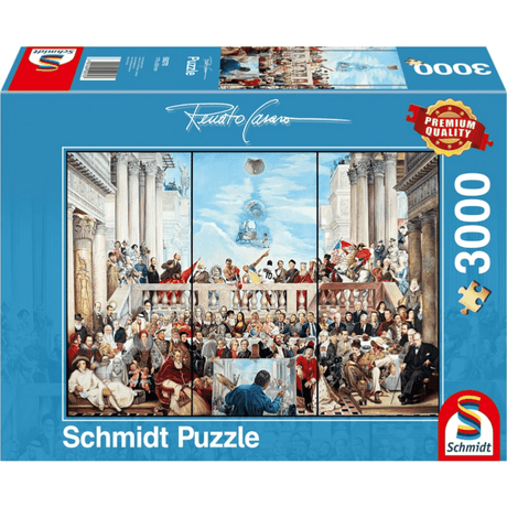 Adult puzzle featuring Renato Casaro's "The Glory of the World" artwork by Schmidt, showcasing vibrant, detailed imagery.