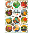Adult jigsaw puzzle featuring The Tea Dragon Society with colorful circle designs, by Renegade Game Studios.
