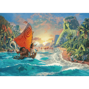 Schmidt Thomas Kinkade Moana 1000-piece adult puzzle featuring a scenic artwork of Moana by Thomas Kinkade.