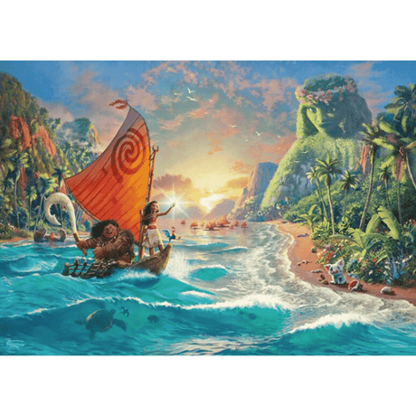 Schmidt Thomas Kinkade Moana 1000-piece adult puzzle featuring a scenic artwork of Moana by Thomas Kinkade.