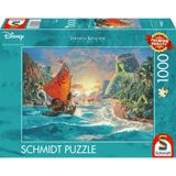 Adult puzzle by Schmidt featuring Thomas Kinkade's Moana artwork, showing a colorful scene of the Disney character on the box cover.