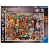 Ravensburger Aimee Stewart Treasure Trove adult puzzle featuring colorful, detailed artwork with treasure and fantasy elements.