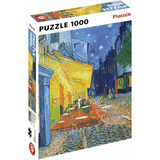 Piatnik adult puzzle featuring Van Gogh's Café Terrace at Night, colorful artwork image for assembling and display.