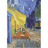 Piatnik adult puzzle featuring Van Gogh's Café Terrace at Night, colorful jigsaw puzzle depicting a vibrant night scene.