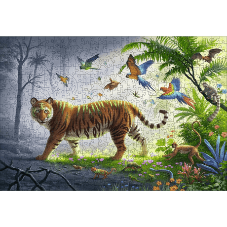 Wooden Puzzle: Tiger in the Jungle - Thirsty Meeples