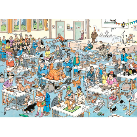 Jan van Haasteren The Cat Pageantry 1000-piece jigsaw puzzle artwork on a transparent background
