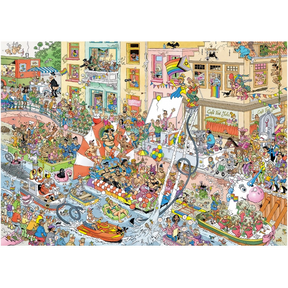 Jan van Haasteren Celebrate Pride 1000-piece jigsaw puzzle artwork on a transparent background