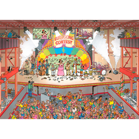 Jan van Haasteren Eurosong Contest 1000-piece jigsaw puzzle artwork on a transparent background