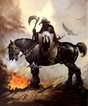 Adult puzzle featuring Frank Frazetta’s Death Dealer artwork by River Horse Games, with intricate fantasy warrior design.