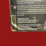 Fourth Wing: Dragons (DAMAGED) - heavy crush damage across the lower left corner of the box back, with deep creasing along the bottom edge