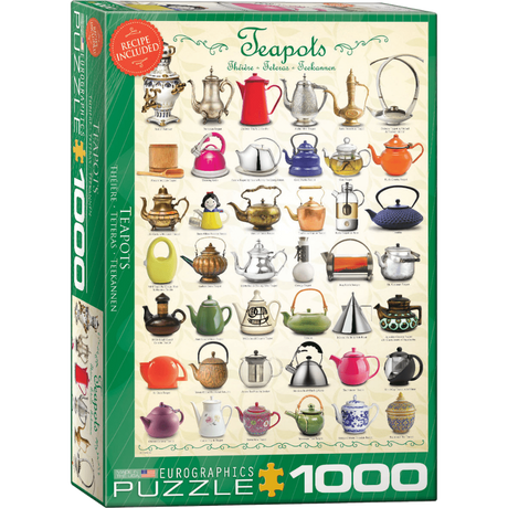 Teapots 1000 piece jigsaw puzzle box packaging