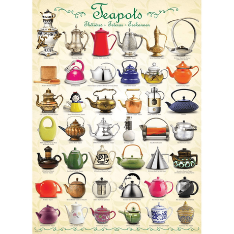 Teapots 1000 piece jigsaw puzzle artwork
