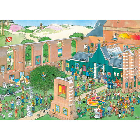 Jan van Haasteren The Art Market 1000-piece jigsaw puzzle artwork on a transparent background