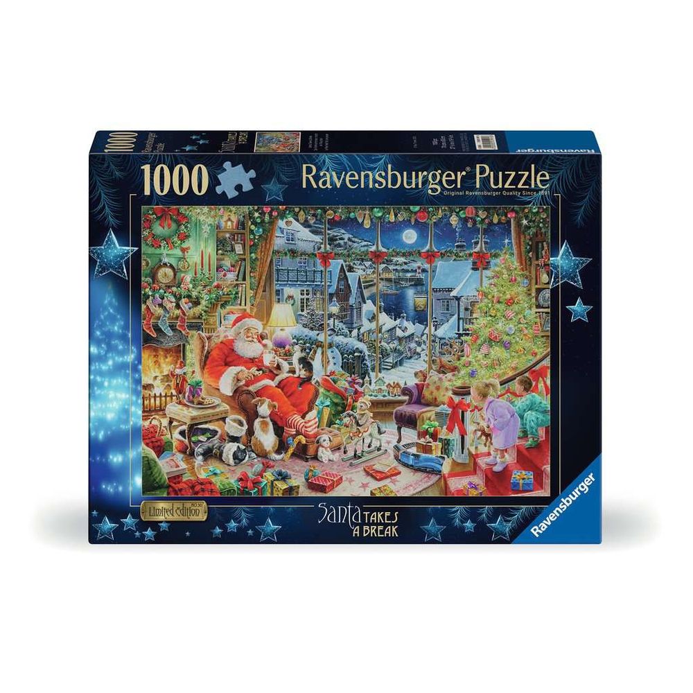 Santa Takes a Break jigsaw puzzle box