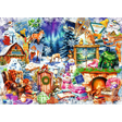Winter Mountain Village jigsaw puzzle artwork
